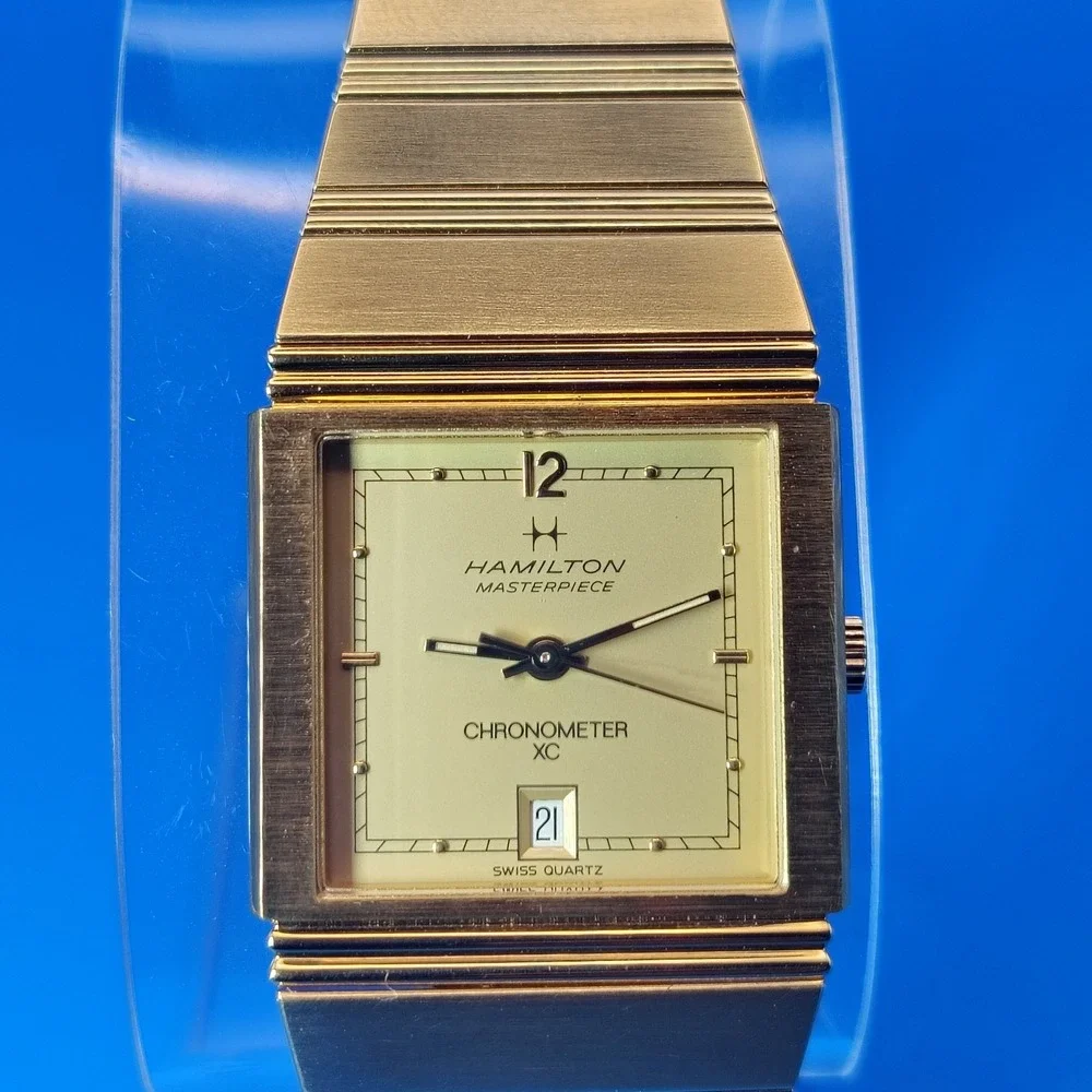 New Vintage 1992 Hamilton Masterpiece Chronometer XC Swiss Mens Quartz Watch NOS